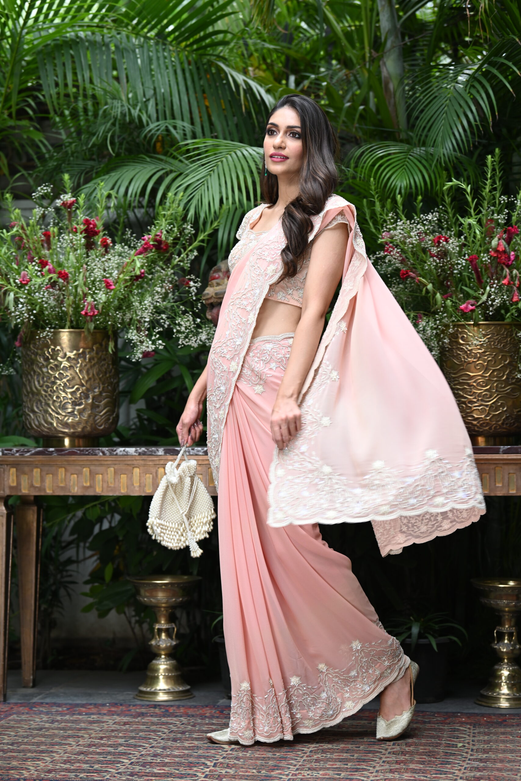 Zynah Powder Pink Pure Organza Silk Saree with Zardosi Work: Ethereal –  ZynahDesign